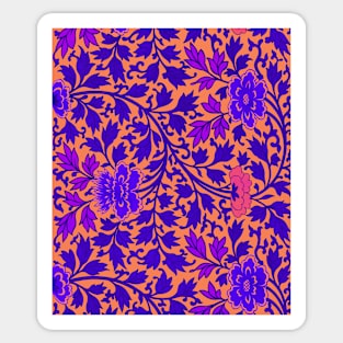 Vibrant Blue Floral Pattern Sticker